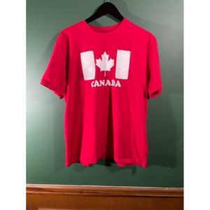 Canada Flag - Little Blue House - Men's Red Logo Short Sleeve T-Shirt - Size L